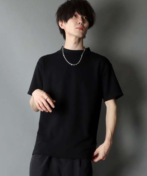 SITRY（シトリー）の「COOL Cardboard mock neck pullover/クール ダンボール モックネック プルオーバー（Tシャツ/カットソー・メンズ・ホワイト/チャコールグレー/ライトグレー/ブラック/パープル/マスタード/ブルーグリーン/ライトベージュ・M/L）」の3枚目の写真