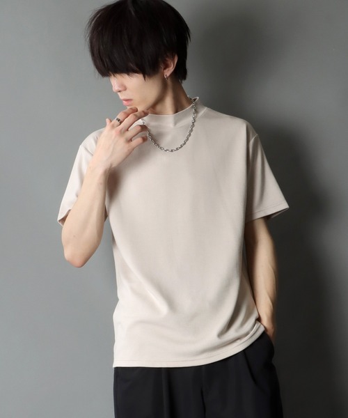 SITRY（シトリー）の「COOL Cardboard mock neck pullover/クール ダンボール モックネック プルオーバー（Tシャツ/カットソー・メンズ・ホワイト/チャコールグレー/ライトグレー/ブラック/パープル/マスタード/ブルーグリーン/ライトベージュ・M/L）」の15枚目の写真