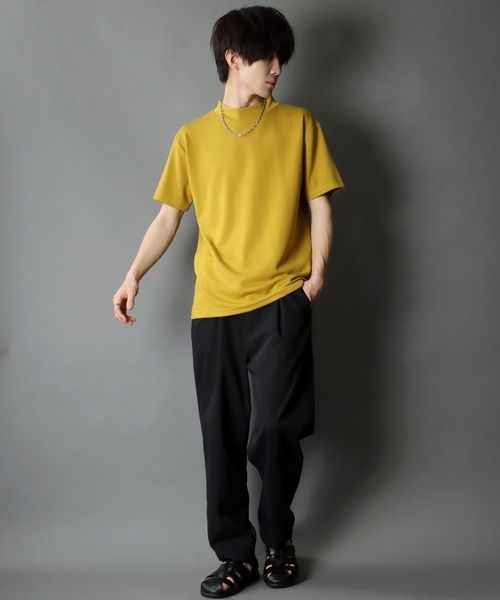 SITRY（シトリー）の「COOL Cardboard mock neck pullover/クール ダンボール モックネック プルオーバー（Tシャツ/カットソー・メンズ・ホワイト/チャコールグレー/ライトグレー/ブラック/パープル/マスタード/ブルーグリーン/ライトベージュ・M/L）」の20枚目の写真