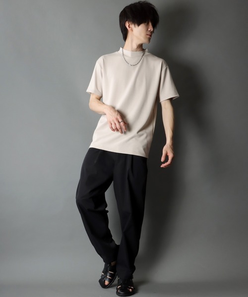 SITRY（シトリー）の「COOL Cardboard mock neck pullover/クール ダンボール モックネック プルオーバー（Tシャツ/カットソー・メンズ・ホワイト/チャコールグレー/ライトグレー/ブラック/パープル/マスタード/ブルーグリーン/ライトベージュ・M/L）」の22枚目の写真