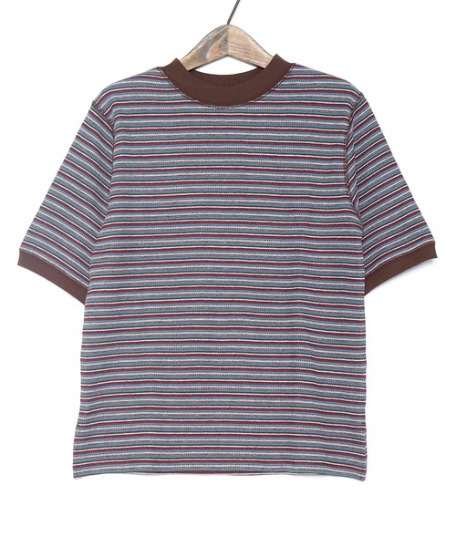 Crisp（クリスプ）の「ワッフルボーダーTシャツ（Tシャツ/カットソー・レディース・ブラウン/グリーン/アイボリー・FREE）」の22枚目の写真