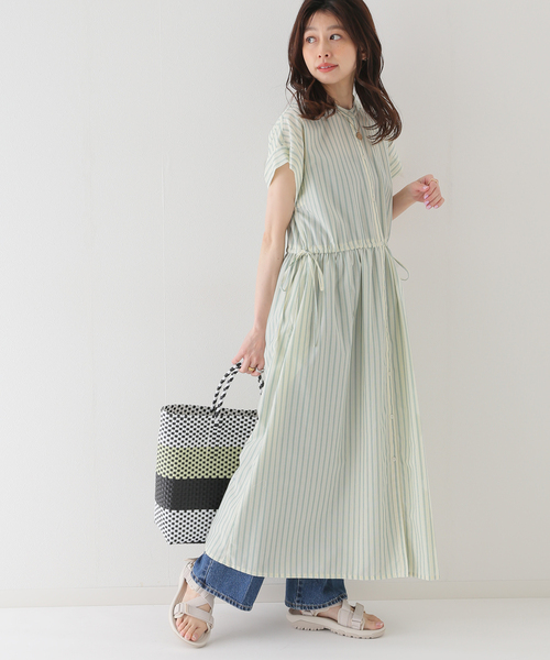 B.C STOCK(ベーセーストック)の「ストライプドロスト シャツワンピース(ワンピース・レディース・ブラウン/イエロー/オレンジ・FREE)」の20枚目の写真