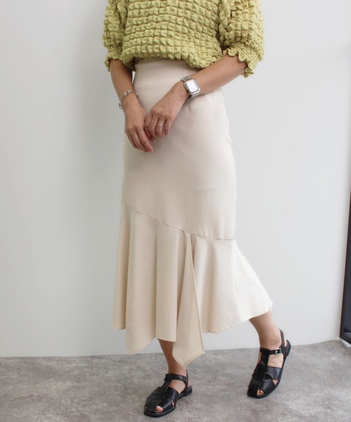 MLI'A（エムリア）の「リネンスリットマーメイドスカート（スカート・レディース・ブラック/ナチュラル/モカ・M）」の3枚目の写真