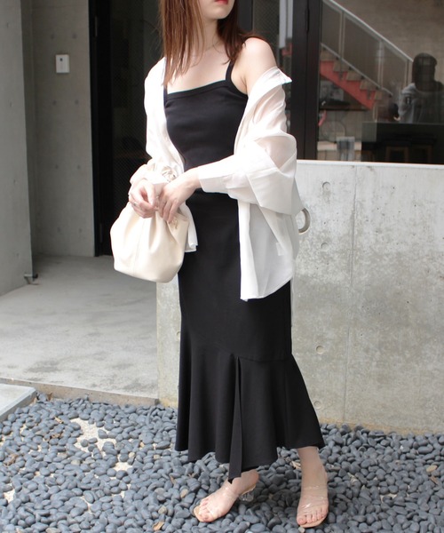 MLI'A（エムリア）の「リネンスリットマーメイドスカート（スカート・レディース・ブラック/ナチュラル/モカ・M）」の5枚目の写真