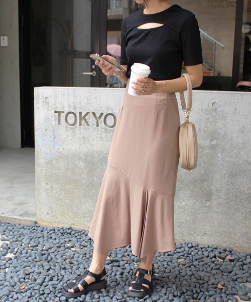 MLI'A（エムリア）の「リネンスリットマーメイドスカート（スカート・レディース・ブラック/ナチュラル/モカ・M）」の12枚目の写真