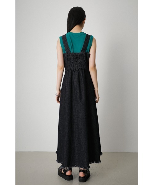 AZUL by moussy（アズールバイマウジー）の「ZIP UP JUMPER DRESS/ジップアップジャンパードレス（ワンピース・レディース・ダークブルー/ブラック/ライム・SMALL/MEDIUM）」の9枚目の写真