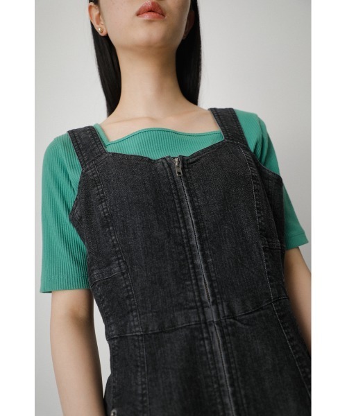 AZUL by moussy（アズールバイマウジー）の「ZIP UP JUMPER DRESS/ジップアップジャンパードレス（ワンピース・レディース・ダークブルー/ブラック/ライム・SMALL/MEDIUM）」の19枚目の写真