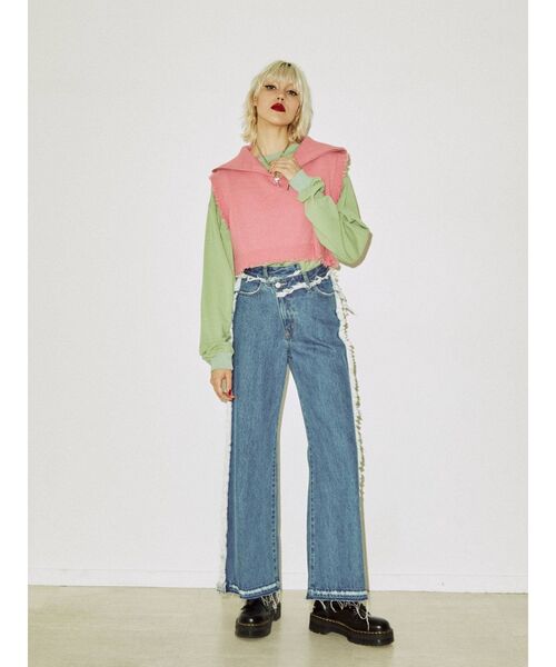 jouetie(ジュエティ)の「フリンジアシメウエストデニム(デニムパンツ・レディース・ライトブルー/ブラック/パープル・SMALL/MEDIUM)」の16枚目の写真