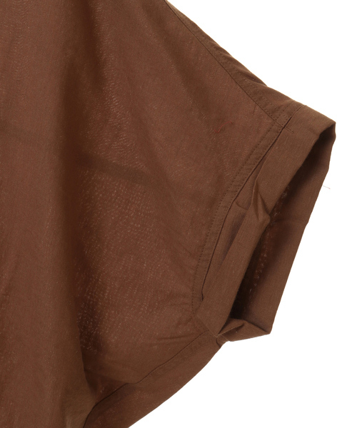 SOFFITTO（ソフィット）の「フレンチリネンバンドカラーブラウス【取り扱い店舗限定】（シャツ/ブラウス・レディース・ブラック/キャメル/オレンジ/レモンイエロー/グリーン/ストライプ/カーキ/オフホワイト・L/M）」の11枚目の写真