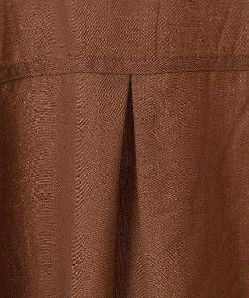 SOFFITTO（ソフィット）の「フレンチリネンバンドカラーブラウス【取り扱い店舗限定】（シャツ/ブラウス・レディース・ブラック/キャメル/オレンジ/レモンイエロー/グリーン/ストライプ/カーキ/オフホワイト・L/M）」の12枚目の写真