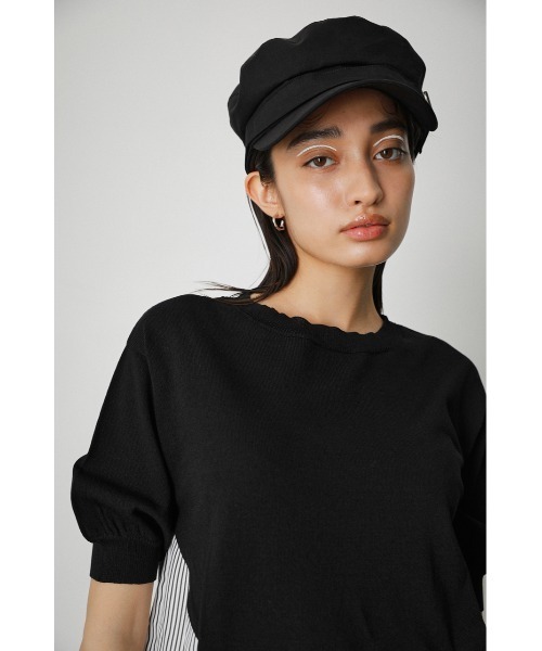 AZUL by moussy（アズールバイマウジー）の「BUCKLE TWILL CASQUETTE/バックルツイルキャスケット（キャップ・レディース・ブラック/ベージュ・FREE）」の3枚目の写真