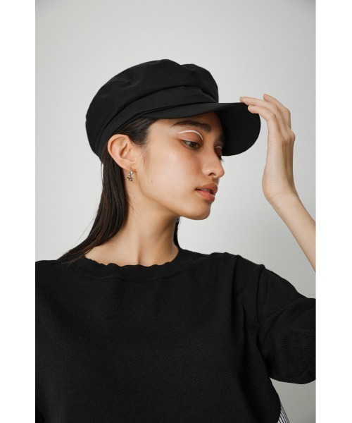 AZUL by moussy（アズールバイマウジー）の「BUCKLE TWILL CASQUETTE/バックルツイルキャスケット（キャップ・レディース・ブラック/ベージュ・FREE）」の4枚目の写真