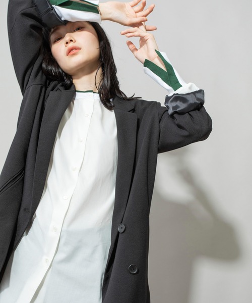 Munich（ミューニック）の「リラックスツイードストレッチチェックジャケット（テーラードジャケット・レディース・ブラック/ブラウン/グレー・S/XS）」の2枚目の写真