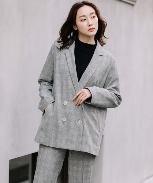 Munich（ミューニック）の「リラックスツイードストレッチチェックジャケット（テーラードジャケット・レディース・ブラック/ブラウン/グレー・S/XS）」の18枚目の写真