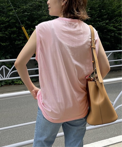 Spick & Span(スピックアンドスパン)の「≪予約≫【FLAVOR TEE /フレーバーティ】フロントロゴノースリーブTシャツ(Tシャツ/カットソー・レディース・ホワイト/ブラック/ピンク・FREE)」の6枚目の写真