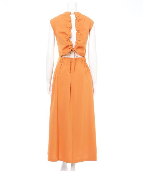 INGNI（イング）の「リネンライクBACKオープンノースリ／ワンピース（ワンピース・レディース・ブラック/オレンジ/ライトベージュ・M）」の13枚目の写真