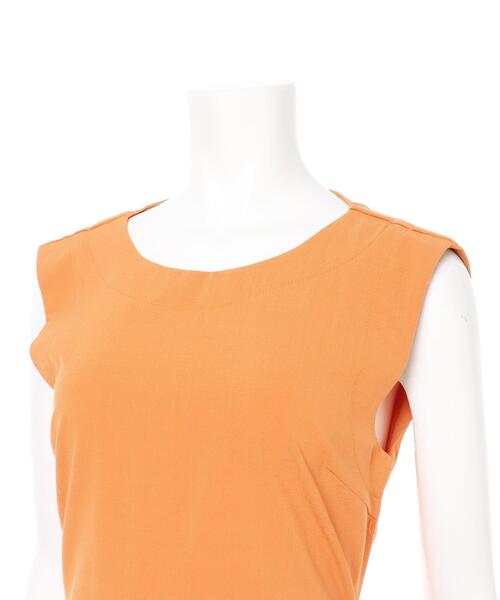 INGNI（イング）の「リネンライクBACKオープンノースリ／ワンピース（ワンピース・レディース・ブラック/オレンジ/ライトベージュ・M）」の12枚目の写真