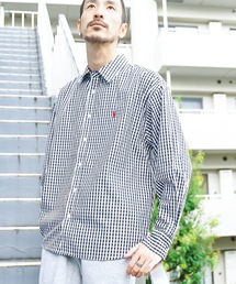 【U.S.POLO ASSN. /ユーエスポロアッスン】別注 ワンポイント刺繍 ビッグシルエット チェック ストライプ シャツ