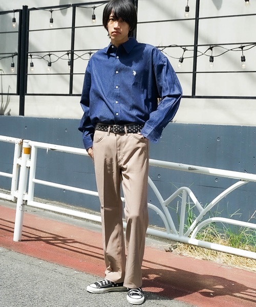 U.S. POLO ASSN.（ユーエスポロアッスン）の「【U.S.POLO ASSN. /ユーエスポロアッスン】別注 ワンポイント刺繍 ビッグシルエット 　チェック　ストライプ　シャツ（シャツ/ブラウス・メンズ・インディゴブルー/チャコールグレー/ブラック/ホワイト/ブルー・MEDIUM/LARGE）」の6枚目の写真