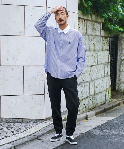 U.S. POLO ASSN.（ユーエスポロアッスン）の「【U.S.POLO ASSN. /ユーエスポロアッスン】別注 ワンポイント刺繍 ビッグシルエット 　チェック　ストライプ　シャツ（シャツ/ブラウス・メンズ・インディゴブルー/チャコールグレー/ブラック/ホワイト/ブルー・MEDIUM/LARGE）」の14枚目の写真