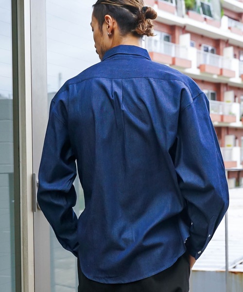 U.S. POLO ASSN.（ユーエスポロアッスン）の「【U.S.POLO ASSN. /ユーエスポロアッスン】別注 ワンポイント刺繍 ビッグシルエット 　チェック　ストライプ　シャツ（シャツ/ブラウス・メンズ・インディゴブルー/チャコールグレー/ブラック/ホワイト/ブルー・MEDIUM/LARGE）」の11枚目の写真