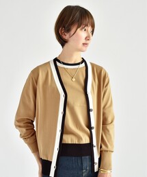 UNTITLED（アンタイトル）の「◆【アンサンブル可能】リブ配色 ニットカーディガン＜洗える／コットン混＞（カーディガン/ボレロ）」