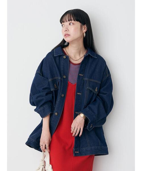 earth music&ecology（アースミュージックアンドエコロジー）の「Gジャン（デニムジャケット・レディース・インディゴブルー・FREE）」の16枚目の写真