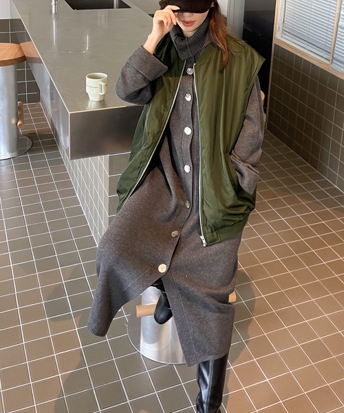 Java（ジャバ）の「《JaVa ジャバコラボ》毎日着たい！バックギャザー中綿ミリタリーベスト（ダウンベスト・レディース・ブラック/カーキ/モカ/ベージュ系その他・MEDIUM/LARGE/X-LARGE）」の11枚目の写真