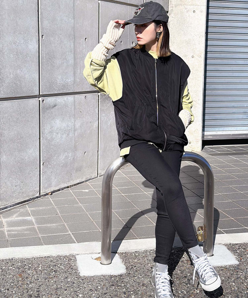 Java（ジャバ）の「《JaVa ジャバコラボ》毎日着たい！バックギャザー中綿ミリタリーベスト（ダウンベスト・レディース・ブラック/カーキ/モカ/ベージュ系その他・MEDIUM/LARGE/X-LARGE）」の18枚目の写真