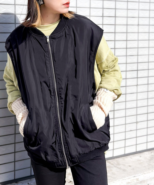 Java（ジャバ）の「《JaVa ジャバコラボ》毎日着たい！バックギャザー中綿ミリタリーベスト（ダウンベスト・レディース・ブラック/カーキ/モカ/ベージュ系その他・MEDIUM/LARGE/X-LARGE）」の17枚目の写真