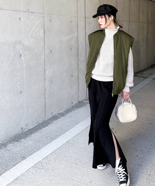 Java（ジャバ）の「《JaVa ジャバコラボ》毎日着たい！バックギャザー中綿ミリタリーベスト（ダウンベスト・レディース・ブラック/カーキ/モカ/ベージュ系その他・MEDIUM/LARGE/X-LARGE）」の22枚目の写真