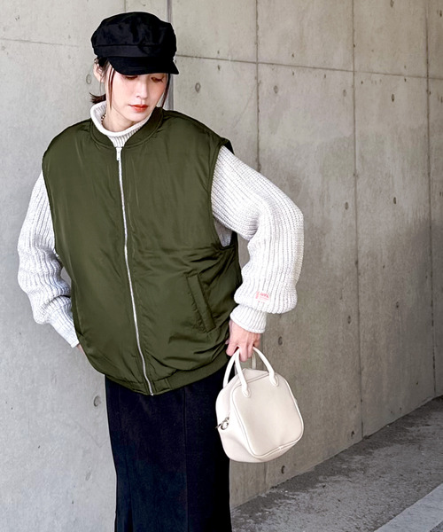 Java（ジャバ）の「《JaVa ジャバコラボ》毎日着たい！バックギャザー中綿ミリタリーベスト（ダウンベスト・レディース・ブラック/カーキ/モカ/ベージュ系その他・MEDIUM/LARGE/X-LARGE）」の21枚目の写真