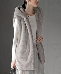 rps | フェイクファーフードベスト(ベスト)