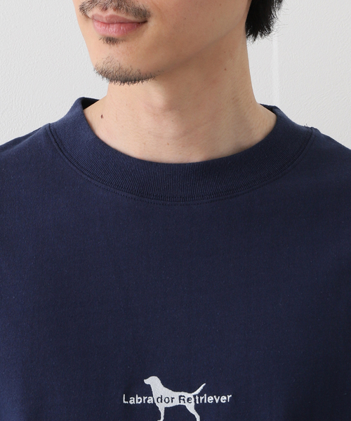 417 EDIFICE(フォーワンセブンエディフィス)の「【Labrador Retriever / ラブラドールリトリーバー】MINI LOGO EMBROIDERY Tシャツ(Tシャツ/カットソー・メンズ・ホワイト/ネイビー/グレー/グリーン・MEDIUM/LARGE)」の9枚目の写真