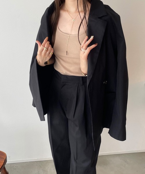 JUNOAH（ジュノア）の「ジャケットスラックスセットアップ（セットアップ・レディース・ブラック/ベージュ系その他/グレイッシュベージュ・MEDIUM/LARGE）」の6枚目の写真