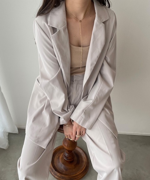 JUNOAH（ジュノア）の「ジャケットスラックスセットアップ（セットアップ・レディース・ブラック/ベージュ系その他/グレイッシュベージュ・MEDIUM/LARGE）」の9枚目の写真