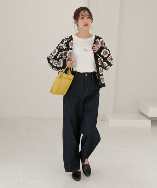 GLOBAL WORK（グローバルワーク）の「グラニーカーディガン/295793（カーディガン/ボレロ・レディース・ブラック/オフホワイト/ブルー系その他6・FREE）」の4枚目の写真