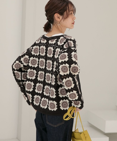 GLOBAL WORK（グローバルワーク）の「グラニーカーディガン/295793（カーディガン/ボレロ・レディース・ブラック/オフホワイト/ブルー系その他6・FREE）」の14枚目の写真