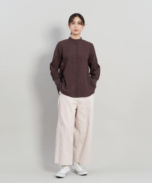 conges payes ADIEU TRISTESSE（コンジェ ペイエ アデュートリステス）の「ドビーチェックブラウス（シャツ/ブラウス・レディース・ホワイト/ライトグレー/チャコール・38）」の11枚目の写真