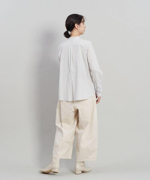 conges payes ADIEU TRISTESSE（コンジェ ペイエ アデュートリステス）の「ドビーチェックブラウス（シャツ/ブラウス・レディース・ホワイト/ライトグレー/チャコール・38）」の19枚目の写真