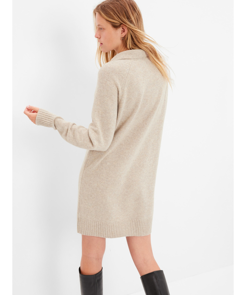 GAP(ギャップ)の「CashSoft カシミヤタッチ ポロミニワンピース(ワンピース・レディース・ブラック/ブラウン/ベージュ・L/XS/S/M/XXS/XL)」の4枚目の写真