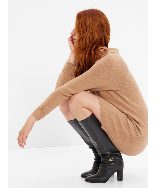 GAP(ギャップ)の「CashSoft カシミヤタッチ ポロミニワンピース(ワンピース・レディース・ブラック/ブラウン/ベージュ・L/XS/S/M/XXS/XL)」の6枚目の写真