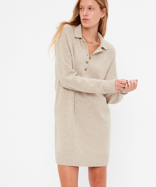 GAP(ギャップ)の「CashSoft カシミヤタッチ ポロミニワンピース(ワンピース・レディース・ブラック/ブラウン/ベージュ・L/XS/S/M/XXS/XL)」の3枚目の写真