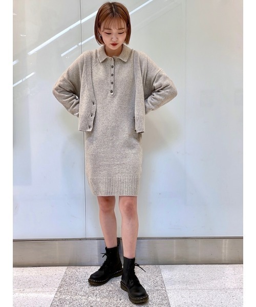 GAP(ギャップ)の「CashSoft カシミヤタッチ ポロミニワンピース(ワンピース・レディース・ブラック/ブラウン/ベージュ・L/XS/S/M/XXS/XL)」の12枚目の写真