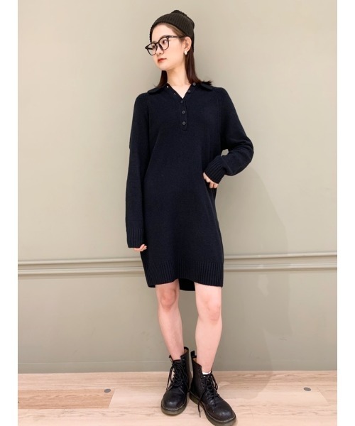 GAP(ギャップ)の「CashSoft カシミヤタッチ ポロミニワンピース(ワンピース・レディース・ブラック/ブラウン/ベージュ・L/XS/S/M/XXS/XL)」の14枚目の写真