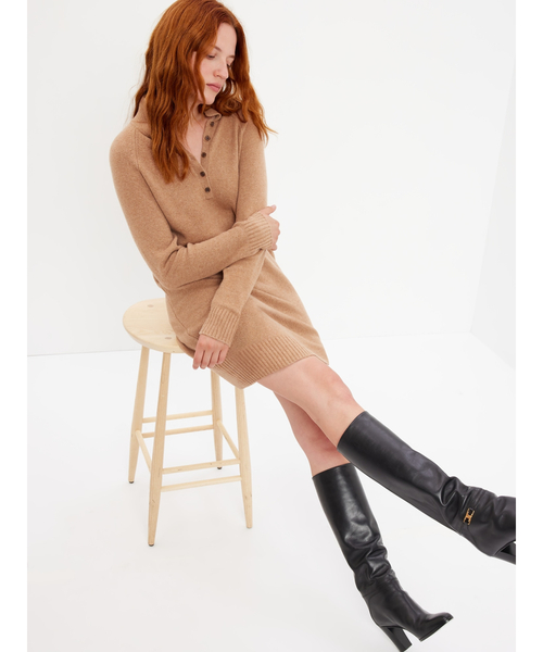 GAP(ギャップ)の「CashSoft カシミヤタッチ ポロミニワンピース(ワンピース・レディース・ブラック/ブラウン/ベージュ・L/XS/S/M/XXS/XL)」の17枚目の写真