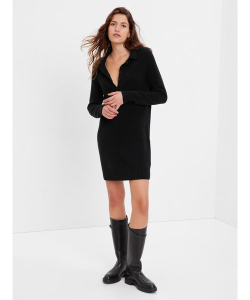 GAP(ギャップ)の「CashSoft カシミヤタッチ ポロミニワンピース(ワンピース・レディース・ブラック/ブラウン/ベージュ・L/XS/S/M/XXS/XL)」の18枚目の写真