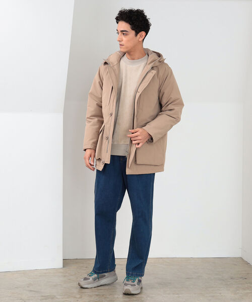 B-MING フード付きダウンジャケット Mサイズ ベージュ B:MING by BEAMS（ビーミングバイビームス）の「B:MING by BEAMS