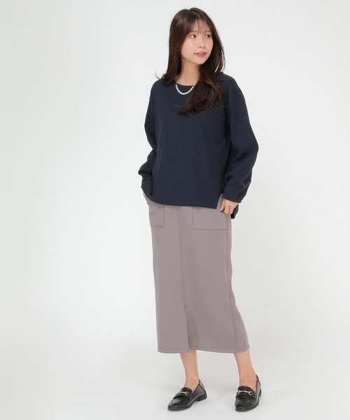 ikka(イッカ)の「ダンボールニットタイトスカート(スカート・レディース・モカ/ベージュ/ブラック・L/M)」の7枚目の写真