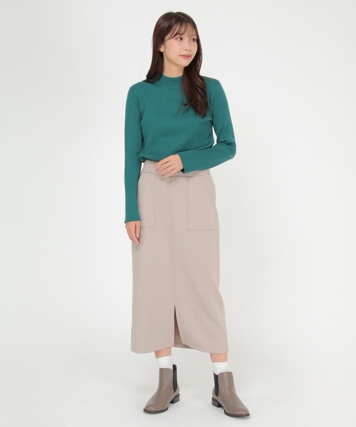 ikka(イッカ)の「ダンボールニットタイトスカート(スカート・レディース・モカ/ベージュ/ブラック・L/M)」の8枚目の写真